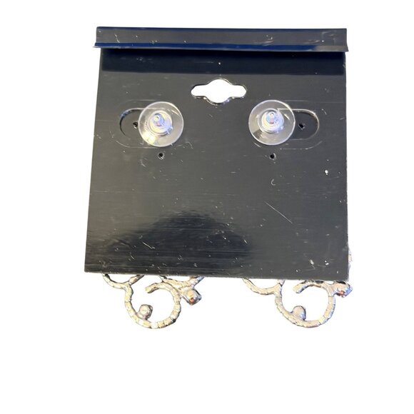 Vtg Eisenberg Ice Sparkling Filigree Rhinestone Statement Dangle Earrings NOS - Picture 5 of 5